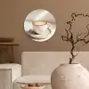 Cappuccino - Schuim - Schotel - Beige Wandcirkel kunststof plaat 5mm dik klein -sfeer1
