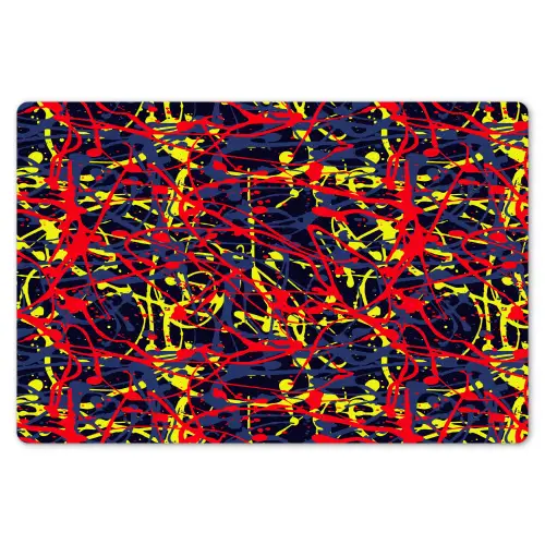 Waterverf - Rood - Geel Placemat vinyl groot 368 -zzsfeer1_Kitchenyeah-website