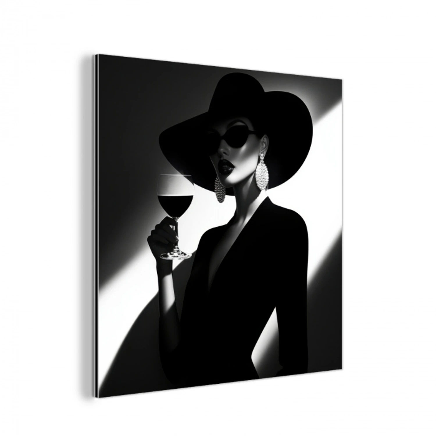 Vrouw - Wijn - Chic aluminium wit klein -3d