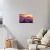 Lavendelveld - Quote - Zonsondergang Tuinposter op houten frame 2 cm dik klein -sfeer1