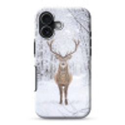Hert - Winter - Bos - Natuur - Wit Toughcase MagSafe Apple iPhone 17 klein -3d