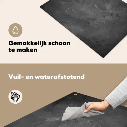Structuur - Cement - Beton - Grijs - Vintage Inductie beschemer met haakjes klein -ky-schoon-nl