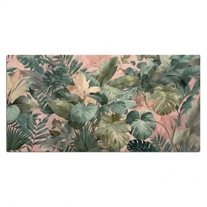 Compositie van bladeren - Groen - Roze Muismat XXL klein -3d_leeg