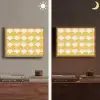 Waaier - Geel - Art Light Box met batterij (Wandlamp) middel 907 -sfeer3