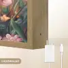 Hond - Bloemen - Roze Light Box met batterij (Wandlamp kind) middel -USP_websiteoplaadbaarNL