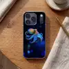 Octopus - Stippen - Blauw - Zee Telefoonhoesje iPhone 17 Pro klein -sfeer1