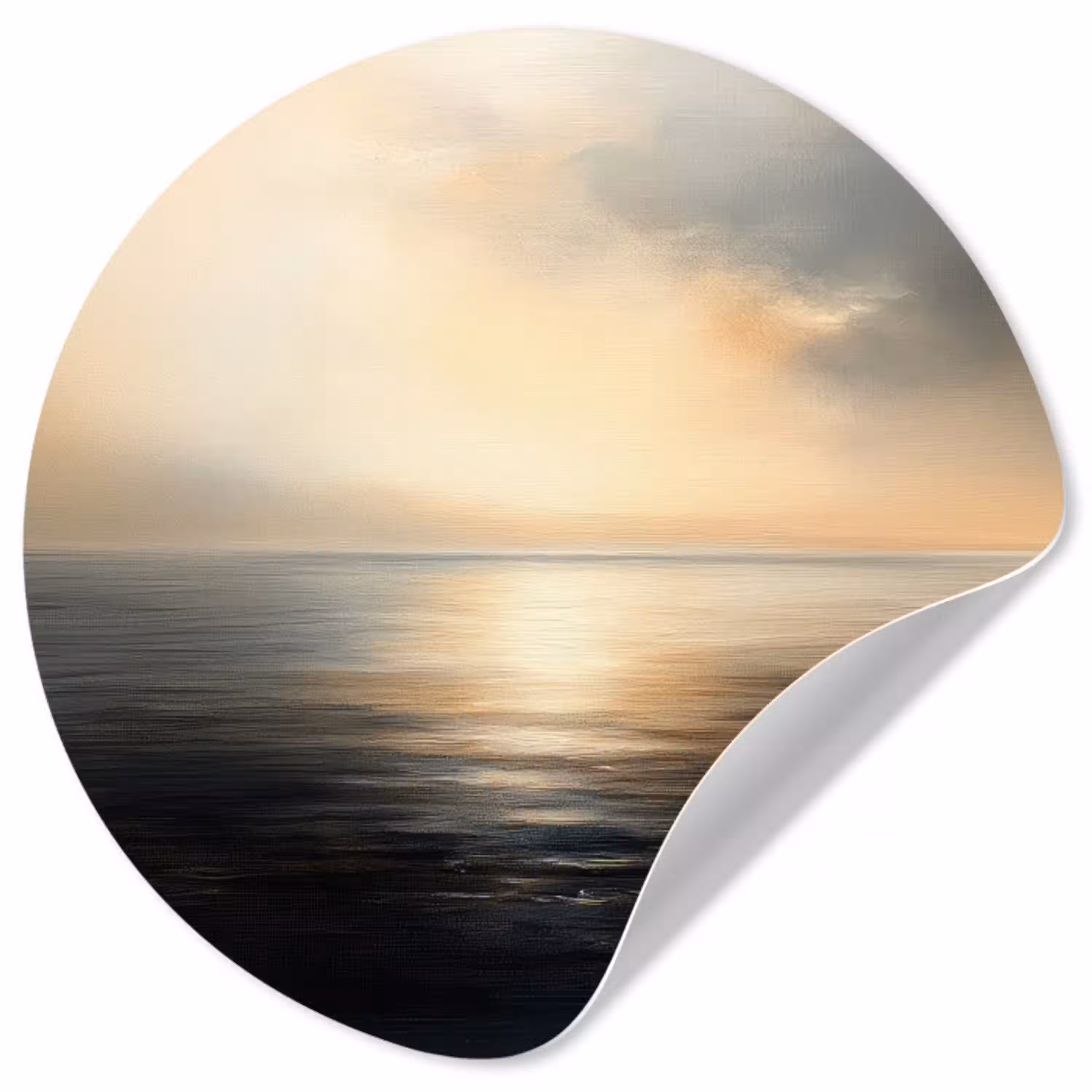 Zon - Horizon - Zee Wandcirkel behangsticker klein -3d
