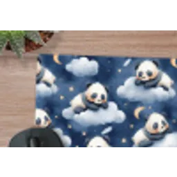 Panda's - Slapen - Blauw muismat rubber klein 262 -closeup