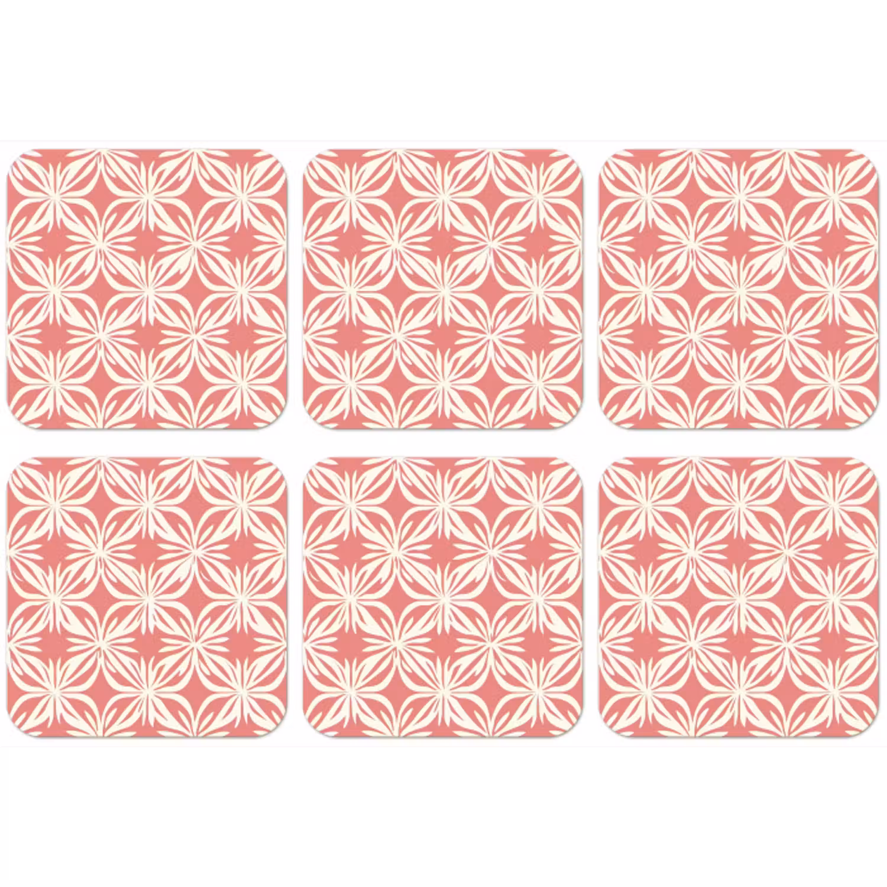 Roze - Bloemenmotief - Wit - Modern onderzetter kurk middel 366 -zkaufland3dotto