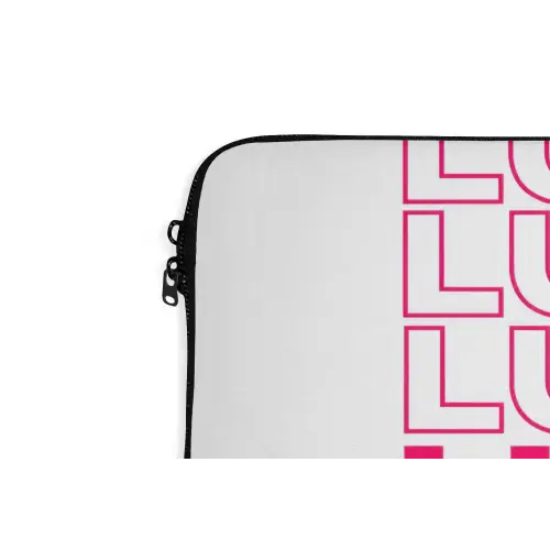 Lucky - Roze - Patroon laptophoes neopreen klein -detail