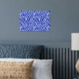 Zebra - Patroon - Kobalt - Blauw poster papier klein 62 -sfeer2