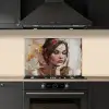 Vrouw - Verflook - Portret - Modern keuken achterwand spatscherm klein -sfeer1