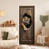 Tijger - Doorkijk - Deur - Hout - Dieren deurposter klein -sfeer2