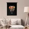 Olifant versierd met kleurrijke spetters Wandkleed katoen klein -sfeer4