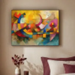Kunst - Abstract - Aesthetic - Kleurrijk - Art Textielframe zwart klein -sfeer1