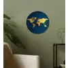 Wereldkaart - Goud - Donkerblauw Wandcirkel behangsticker klein -sfeer2