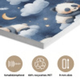 Panda's - Slapen - Blauw PET vilt klein 837 -closeup_DE