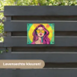 Zonnebril - Vrouw - Zonnig - Geel tuinposter los doek klein -sfeer3