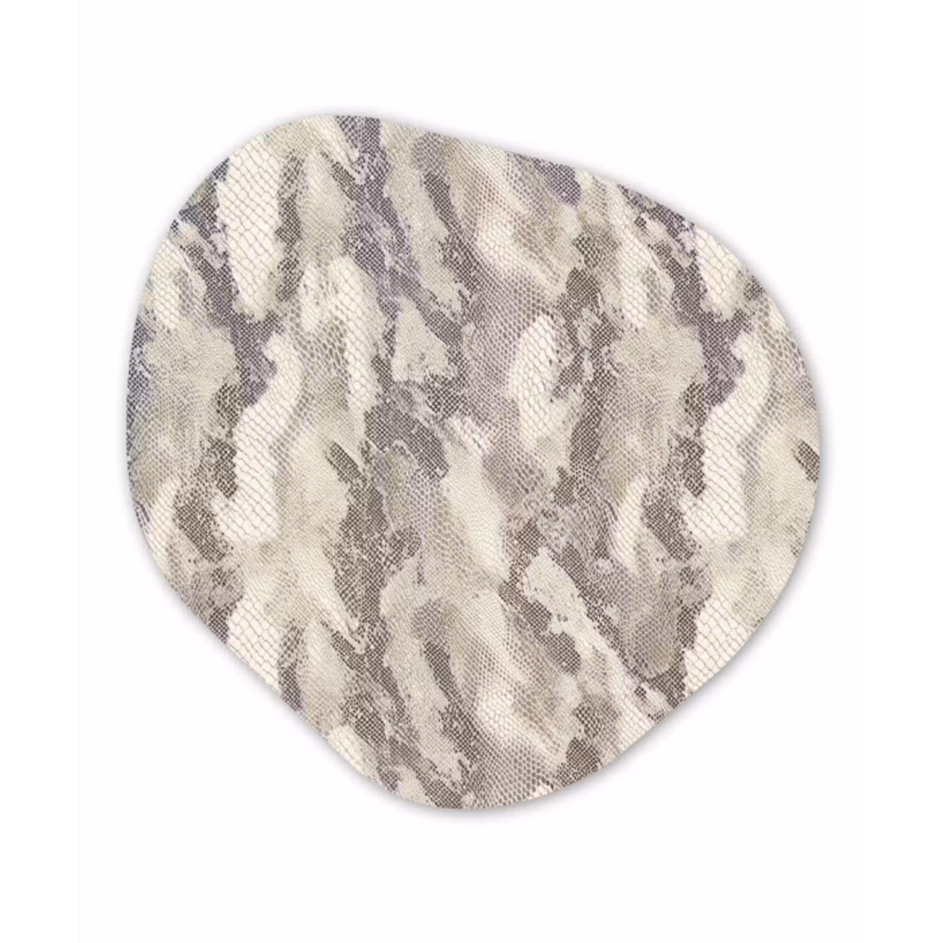 Slang - Patroon - Taupe Wandcirkel Organisch Aluminium middel 851 -3d
