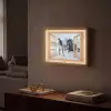 Doorkijk - Paarden - Winter - Dieren - Natuur - Hout Light Box met batterij (Wandlamp) middel -sfeer1