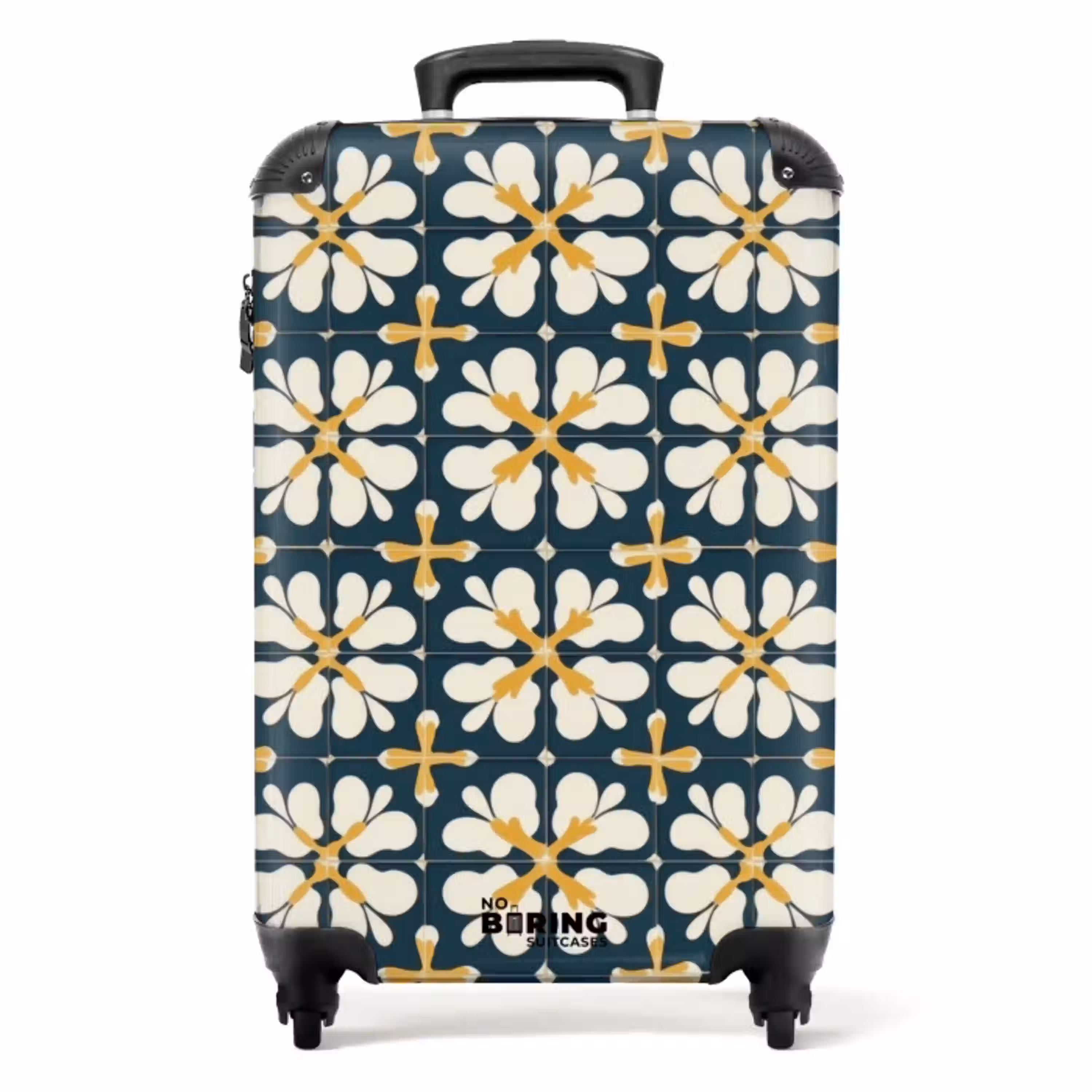 Motief - Tegel - Okergeel NBS - Handbagage koffer - Volwassenen Unisex middel -productfoto_recht