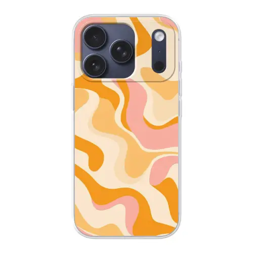 Abstract - Golvend - Oranje Telefoonhoesje iPhone 17 Pro klein -3d