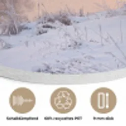 Rivier - Winter - Landschap - Sneeuw - Zonsopgang Akoestische PET Vilt - Rond klein -closeup_DE