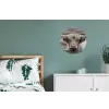 Schotse hooglander - Zwart - Wit - Hout Wandcirkel aluminium klein -slaapkamer