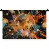 Explosie - Verfstructuur - Goud - Abstract Wandkleed katoen klein -zz3d