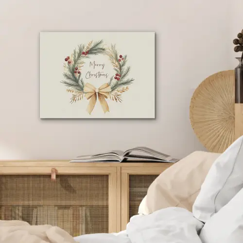 Kerstkrans - Kerst - Goud - Beige PET vilt klein -sfeer3