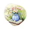 Vaas - Delftsblauw - Madeliefjes Wandcirkel Organisch Plexiglas middel -3d