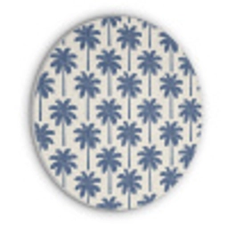 Symmetrisch - Palm - Blauw Akoestische PET Vilt - Rond klein 838 -3d