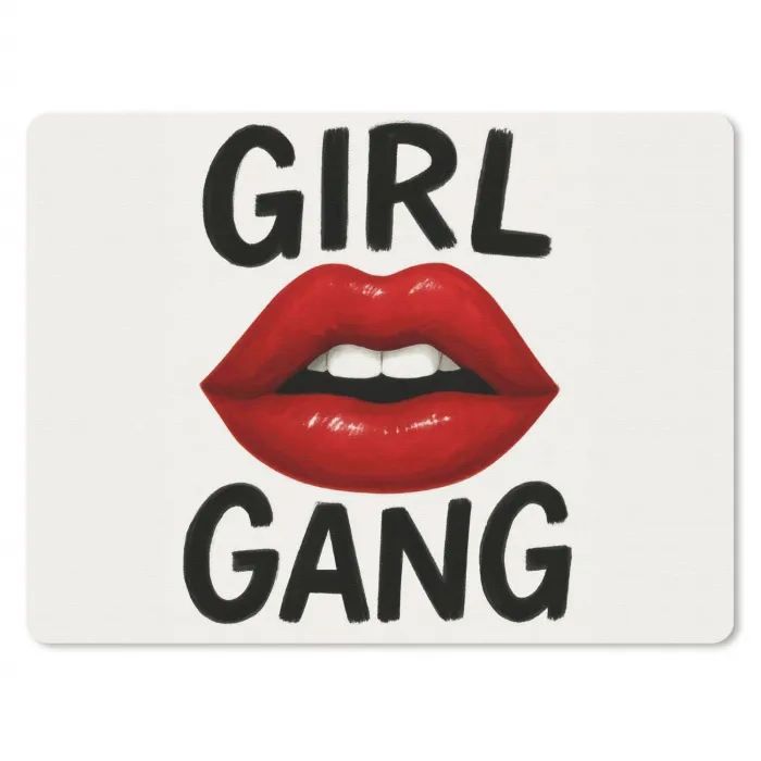 Lip - Girl - Rood - Letters muismat rubber klein -3d