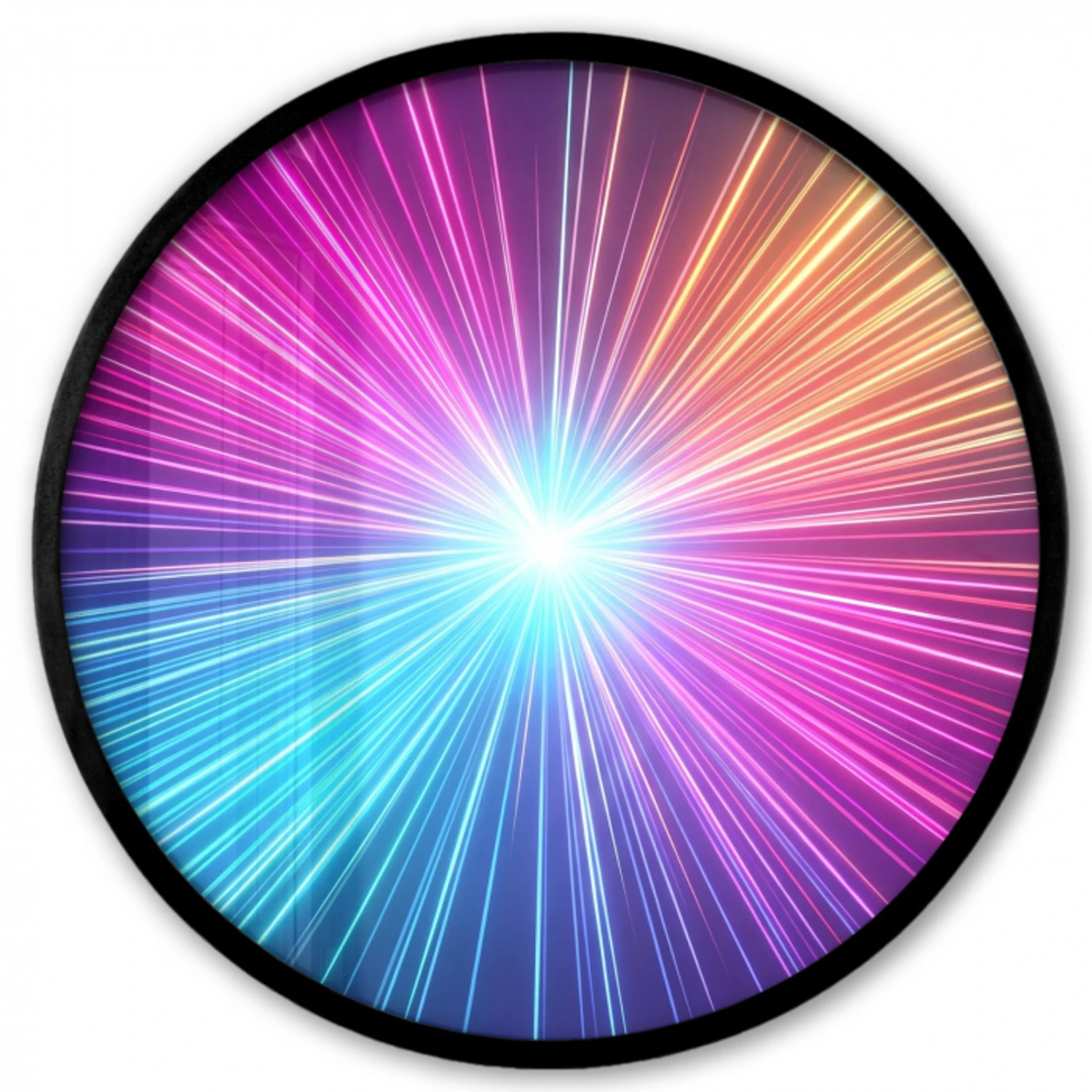 Abstract - Light - Burst - Modern - Colorful Fotolijst rond zonder passe partout klein -3d