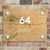 Hout - Modern Naambord Rechthoek middel -sfeer3