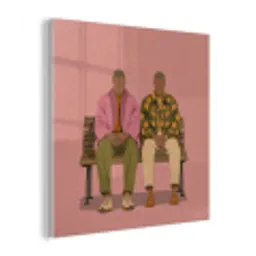 Illustratie - Bankje - Personen - Minimalistisch plexiglas 5mm klein -z3d