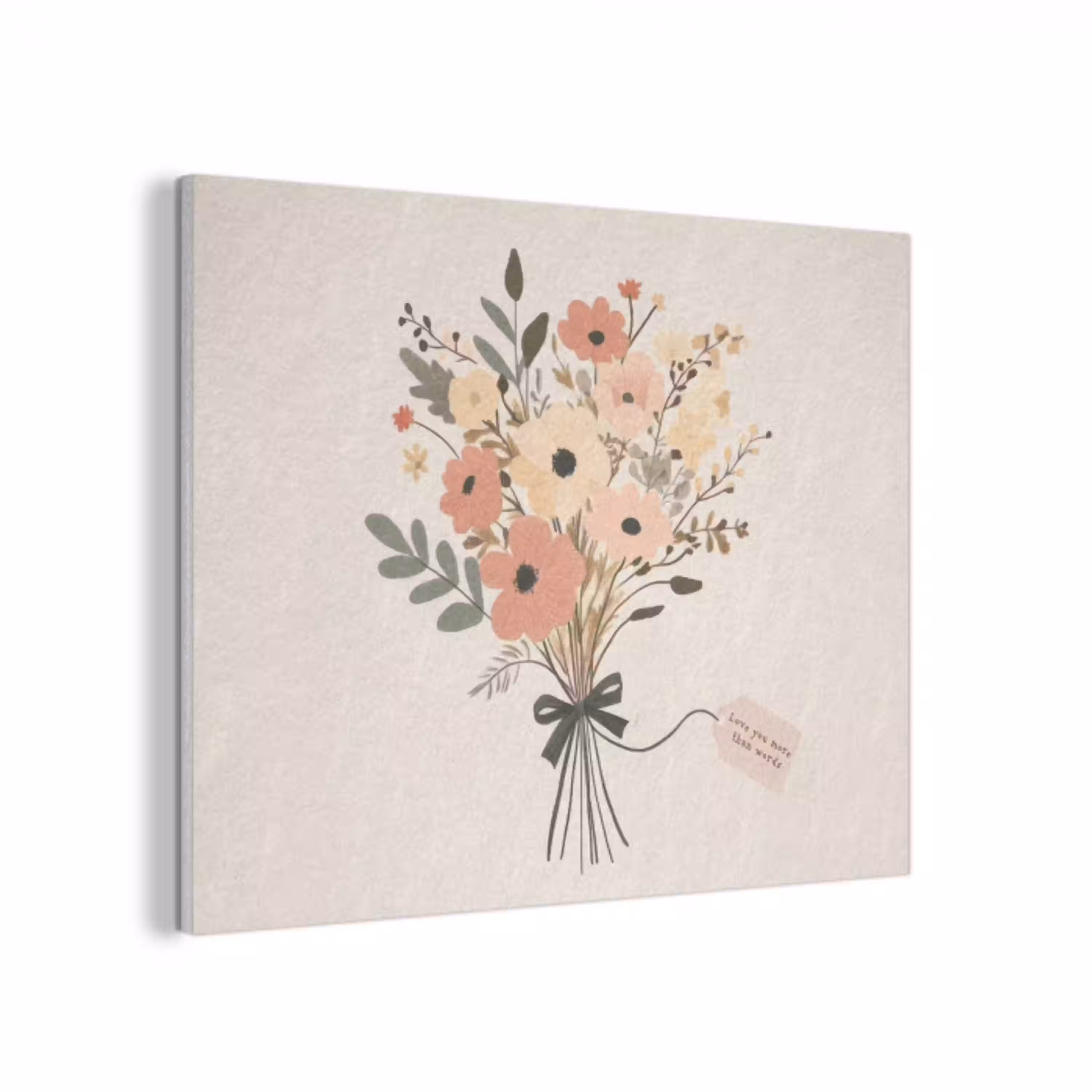Bloemen - Quote - Beige - Lint PET vilt klein -3d