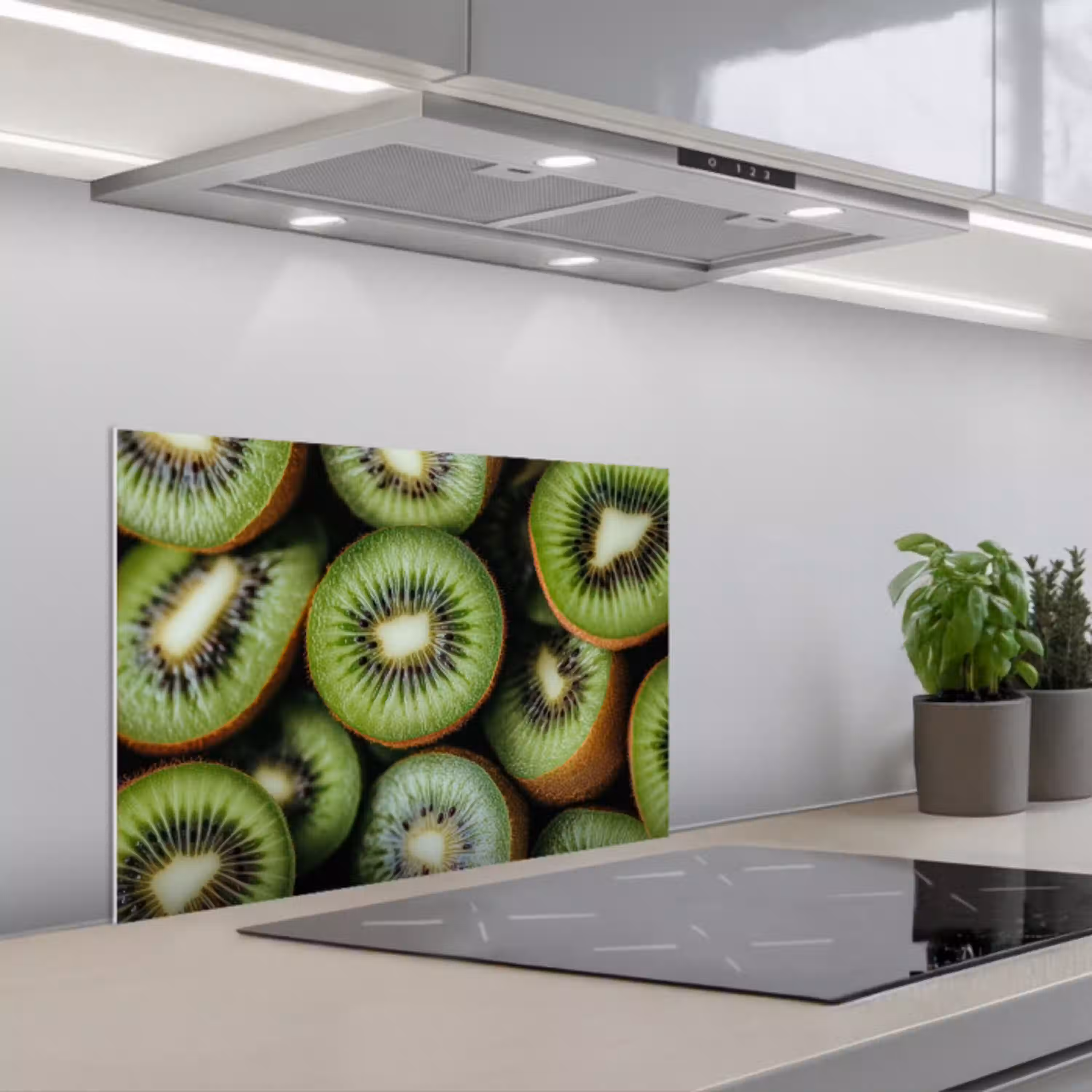Kiwi - Fruit - Groen keuken achterwand spatscherm klein -3d_schuin