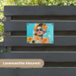 Bloemen - Vrouw - Zonnebril - Blauw tuinposter los doek klein -sfeer3