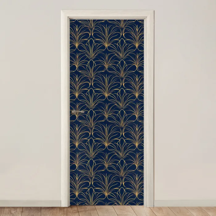 Deco - Waaier - Blauw deurposter klein 289 -3d_beige