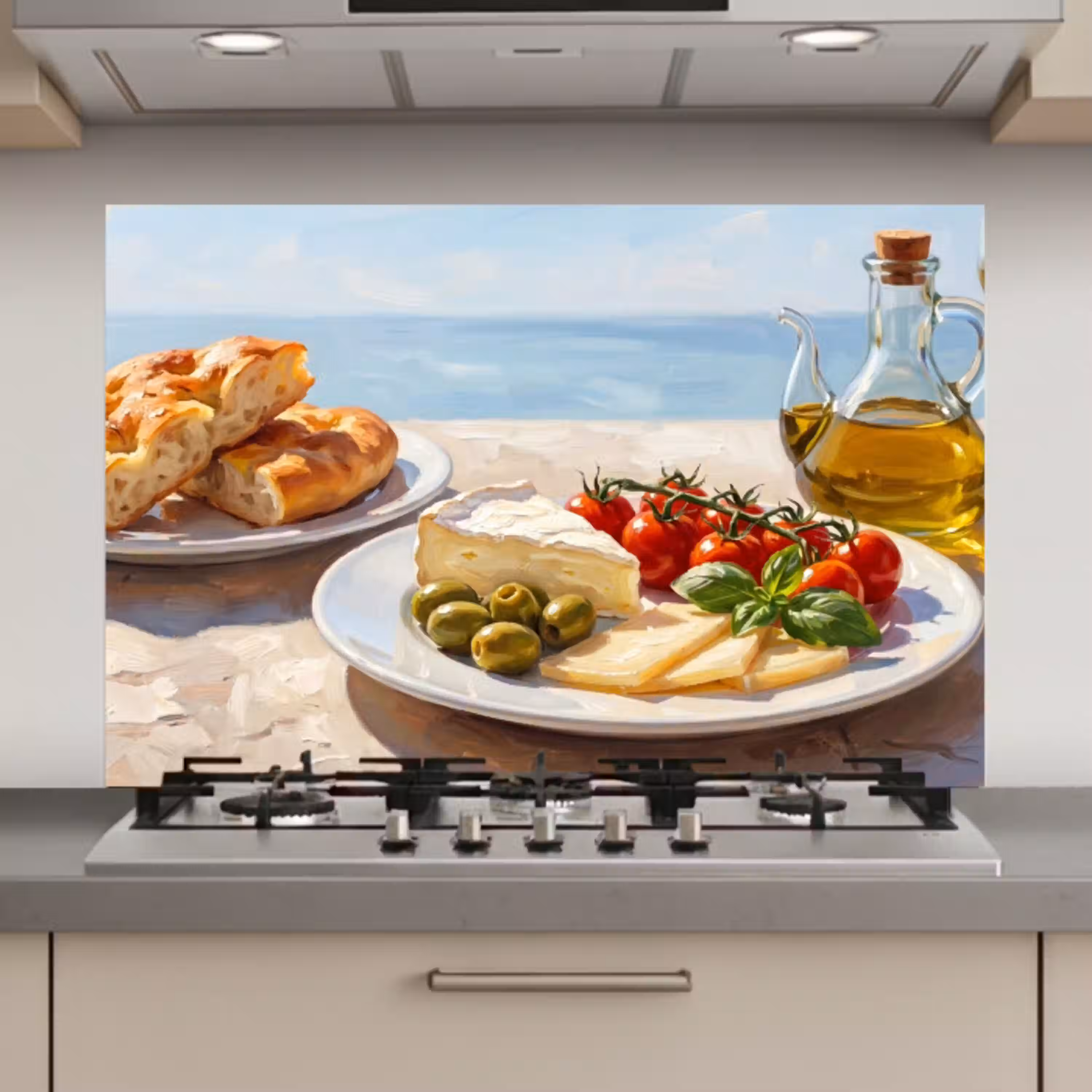 Eten - Middellandse Zee - Natuur - Geschilderd keuken achterwand spatscherm klein -3d_website