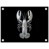 Kreeft - Zilver - Metallic - Luxe tuinposter los doek klein -3d