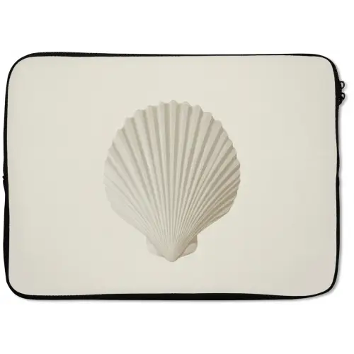 Schelp - Minimalistisch - Wit laptophoes neopreen klein -zkaufland3dotto