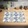 Borden - Bomen - Planten - Blauw Inductie beschermer vinyl 3mm klein 276 -sfeer5