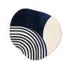 Donkerblauw - Abstract - Lijnen Wandcirkel Organisch Forex 3mm klein -3d