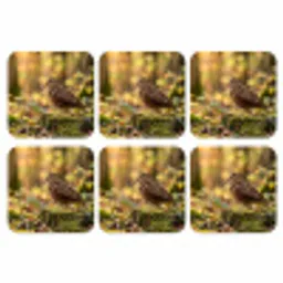 Houtsnip - Bos - Bladeren - Herfst - Gecamoufleerd onderzetter kurk middel -3d