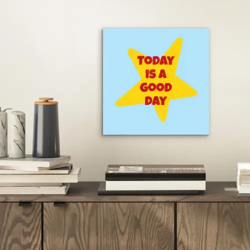 Ster - Today is a good day - Blauw aluminium wit klein -sfeer1