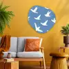 Vogels - Wit - Patroon Wandcirkel Organisch Aluminium middel -sfeer4