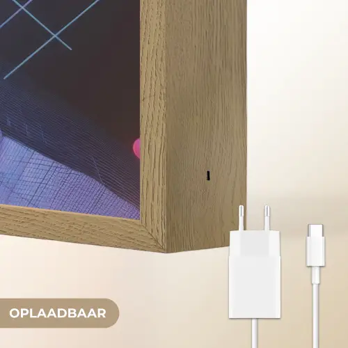 Cirkels - Vlakken - Abstract - Blauw Light Box met batterij (Wandlamp) middel -USP_websiteoplaadbaarNL
