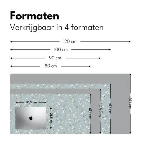 Klassiek - Bloemen - Blauw Muismat XXL klein 681 -sfeer5